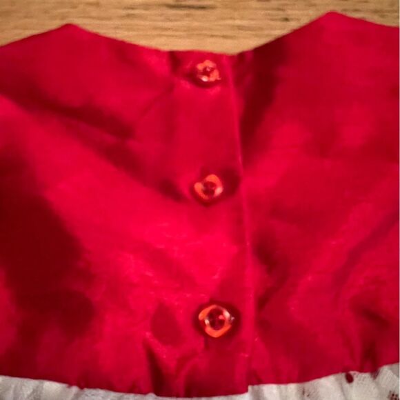😊3/$30 Baby Girl Holiday Editions Red And Silver Sparkle TuTu Dress Size 3-6 Mo - Picture 13 of 16